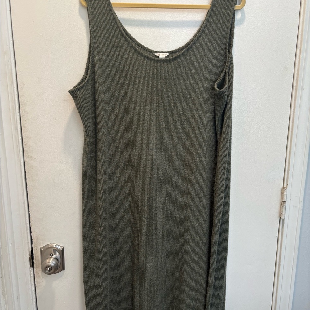 Cato Womens Sleeveless Knit Dress Plus Size 26/28W Army Green Below Knee 3X 4X